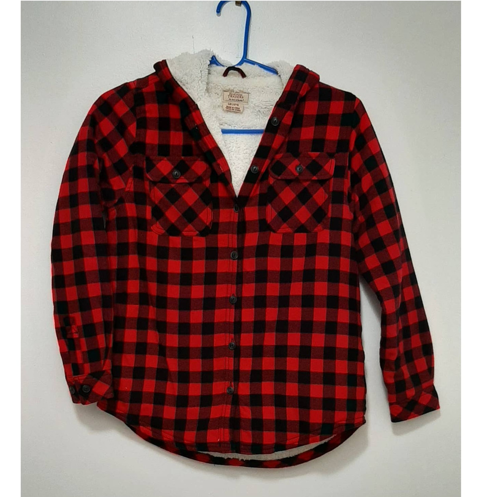 Kids Boston Traders Plaid Coat Size Larger 14/16